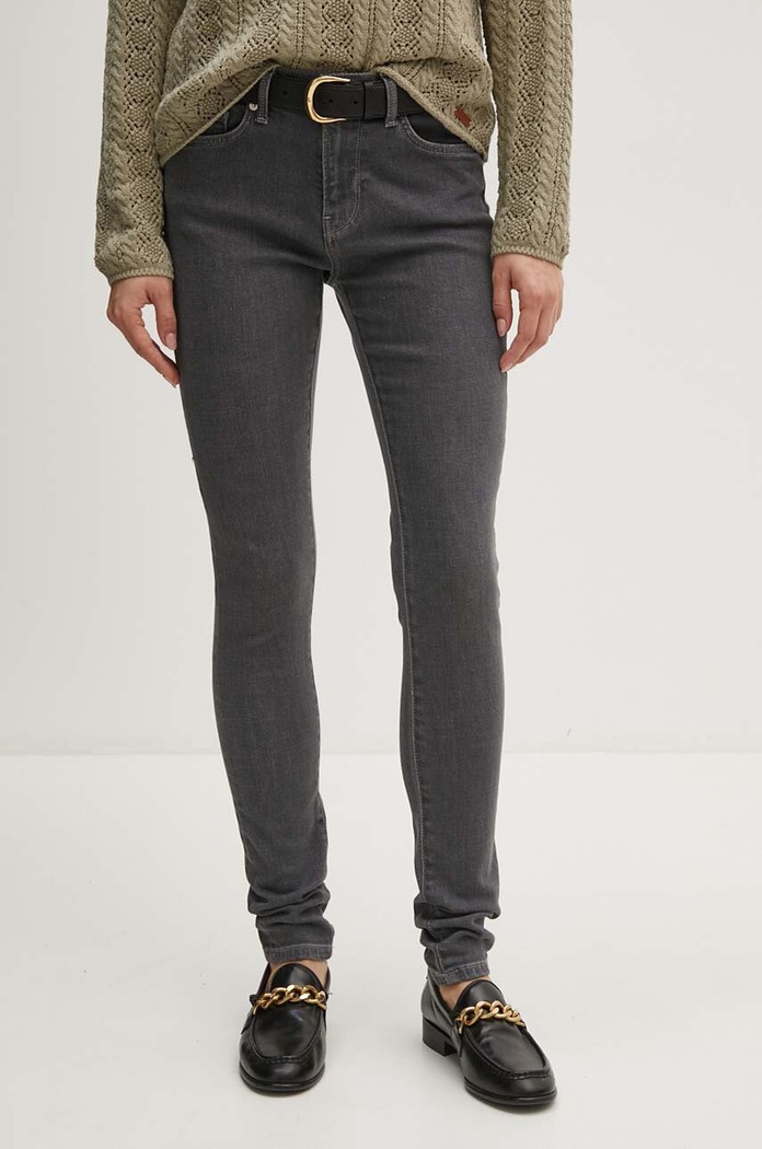 Rifle Pepe Jeans SKINNY JEANS MW Planet friendly sivá PL204728UH8