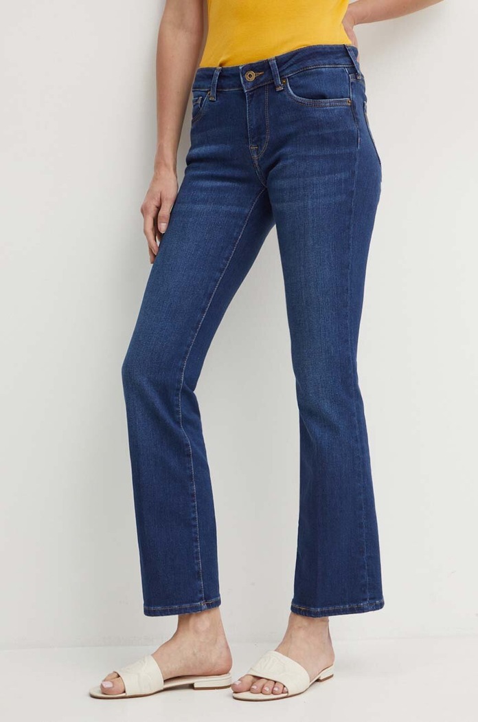 Rifle Pepe Jeans BOOTCUT LW Planet friendly tmavomodrá PL204732DP6