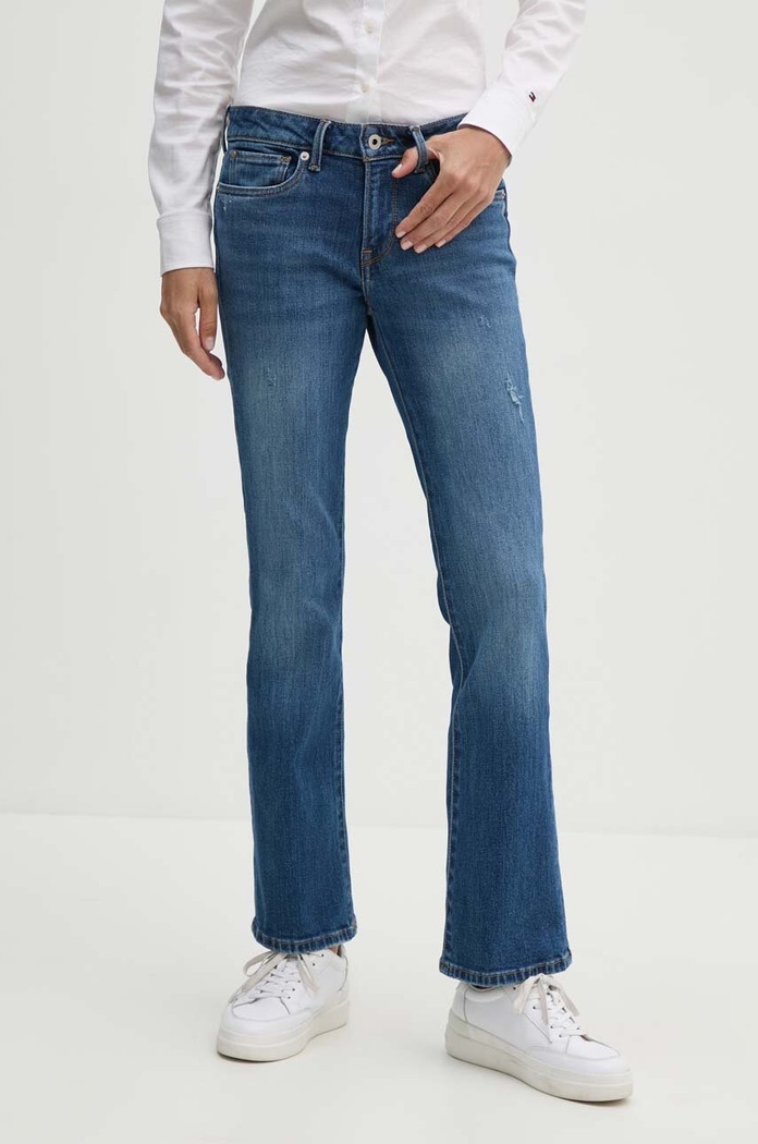 Rifle Pepe Jeans BOOTCUT LW Planet friendly tmavomodrá PL204732HV4