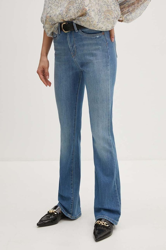 Rifle Pepe Jeans FLARE HW Planet friendly modrá PL204733RI3
