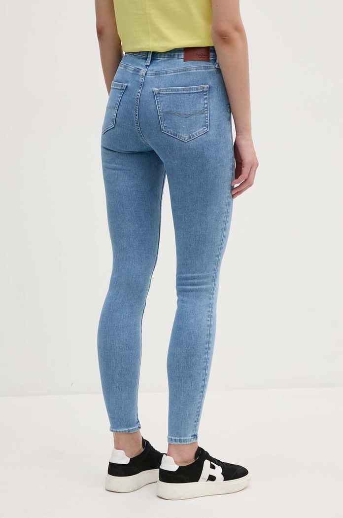Odzież Pepe Jeans jeansy SUPER SKINNY JEANS HW PL204738PF9 niebieski