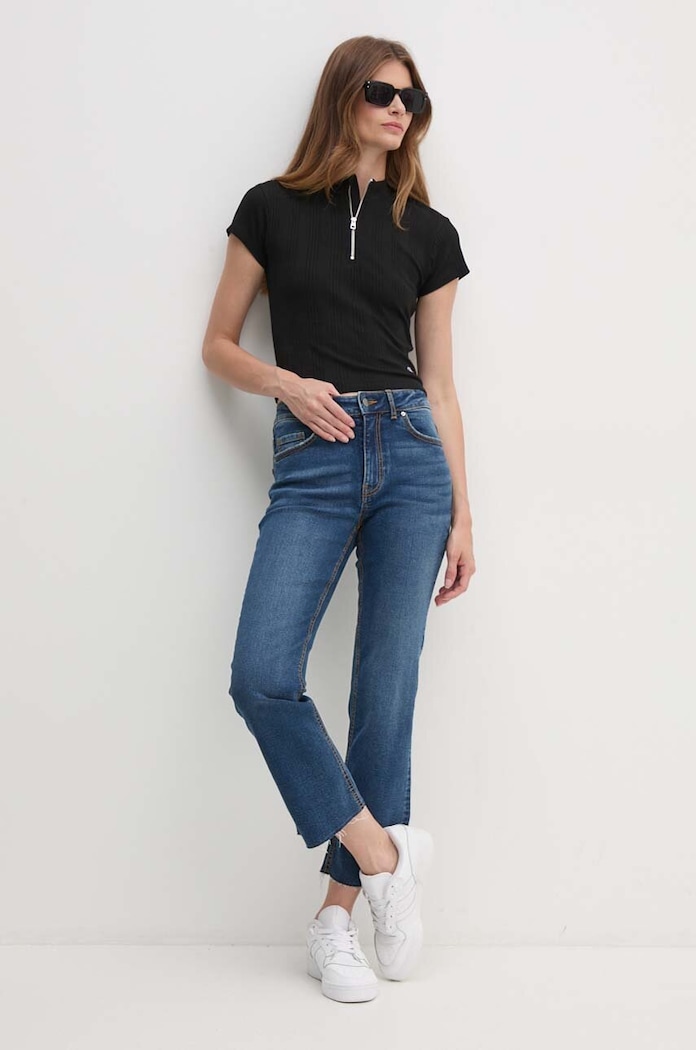United Colors of Benetton Jeansy flare damskie 4OTADE010 niebieski SS26