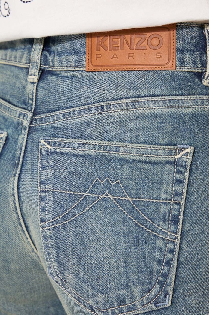Τζιν παντελόνι Kenzo Asagao Regular Waist Fit Jeans FE62DP2166S7.DY μπλε