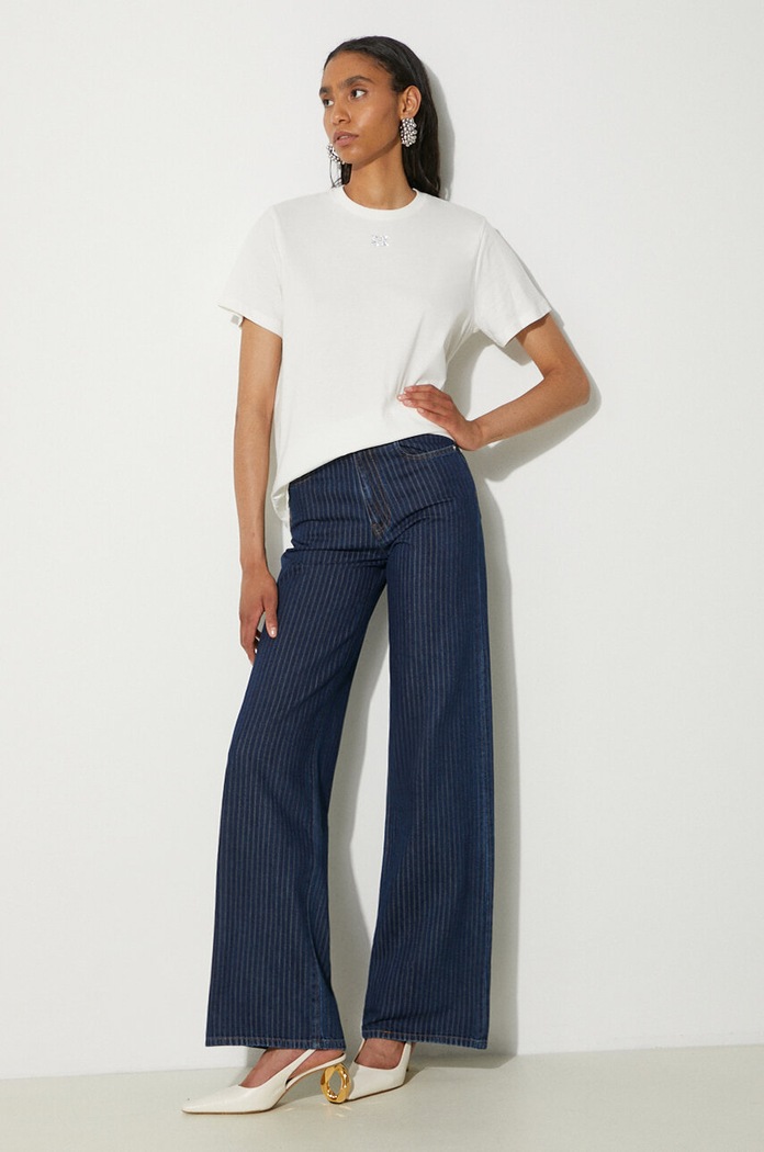 Džíny Kenzo Ayame Regular Waist Fit Jeans modrá FE62DP2176F2.DD