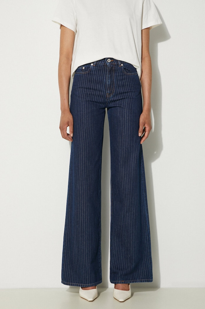 Одежда Джинсы Kenzo Ayame Regular Waist Fit Jeans FE62DP2176F2.DD голубой