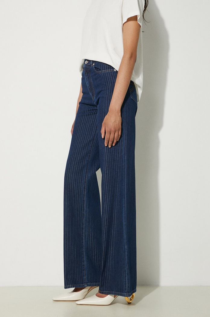 Džíny Kenzo Ayame Regular Waist Fit Jeans modrá FE62DP2176F2.DD