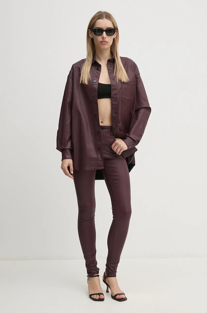 Hlače Pepe Jeans SKINNY JEANS MW PL204728YH7 bordo AW24