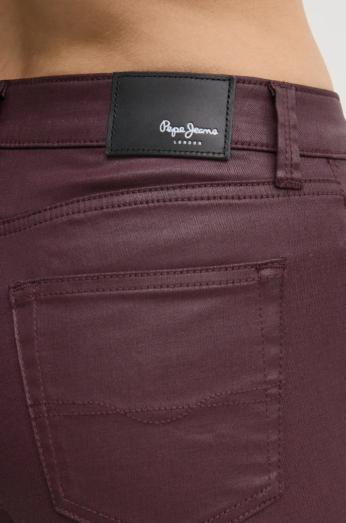 Hlače Pepe Jeans SKINNY JEANS MW bordo PL204728YH7