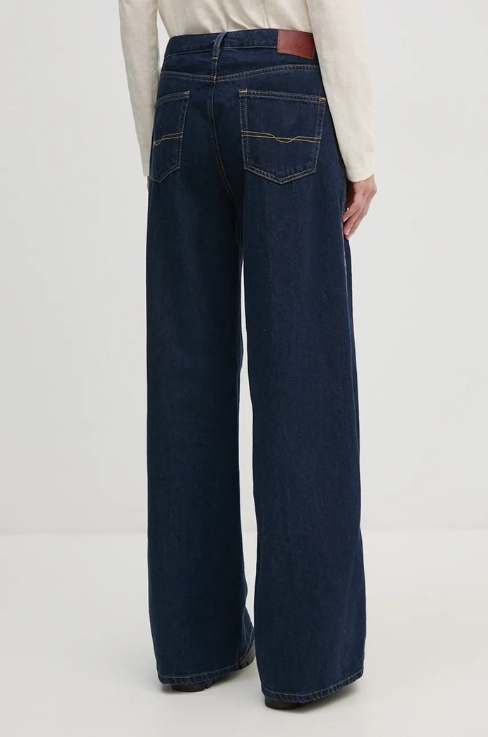 Odzież Pepe Jeans jeansy WIDE LEG JEANS MW CRAFT PL204839 granatowy