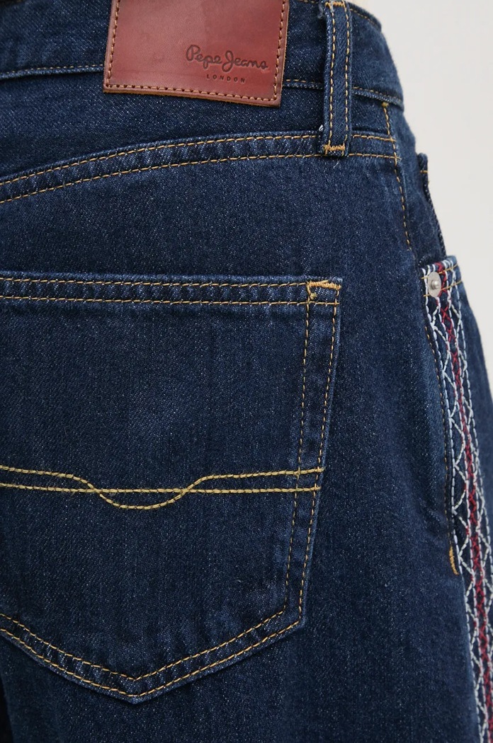 Pepe Jeans jeansy WIDE LEG JEANS MW CRAFT PL204839 granatowy
