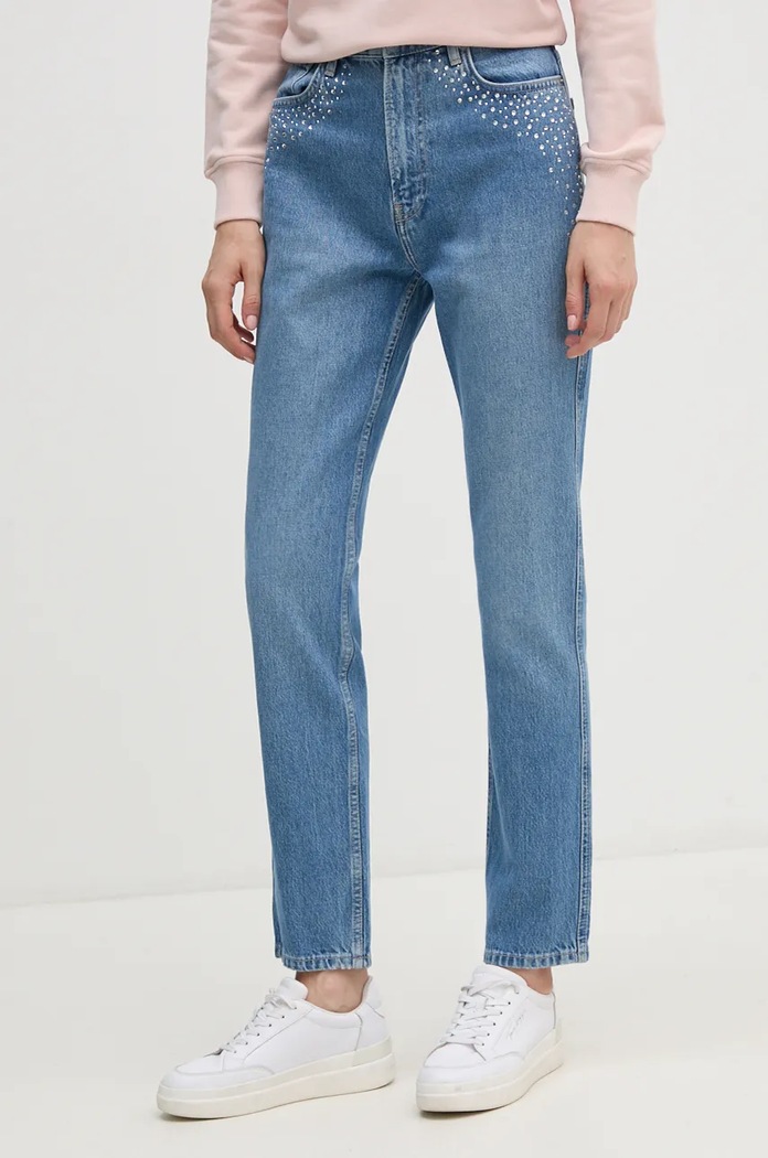 Pepe Jeans jeansy SLIM JEANS UHW SPARKLE Planet friendly niebieski PL204845