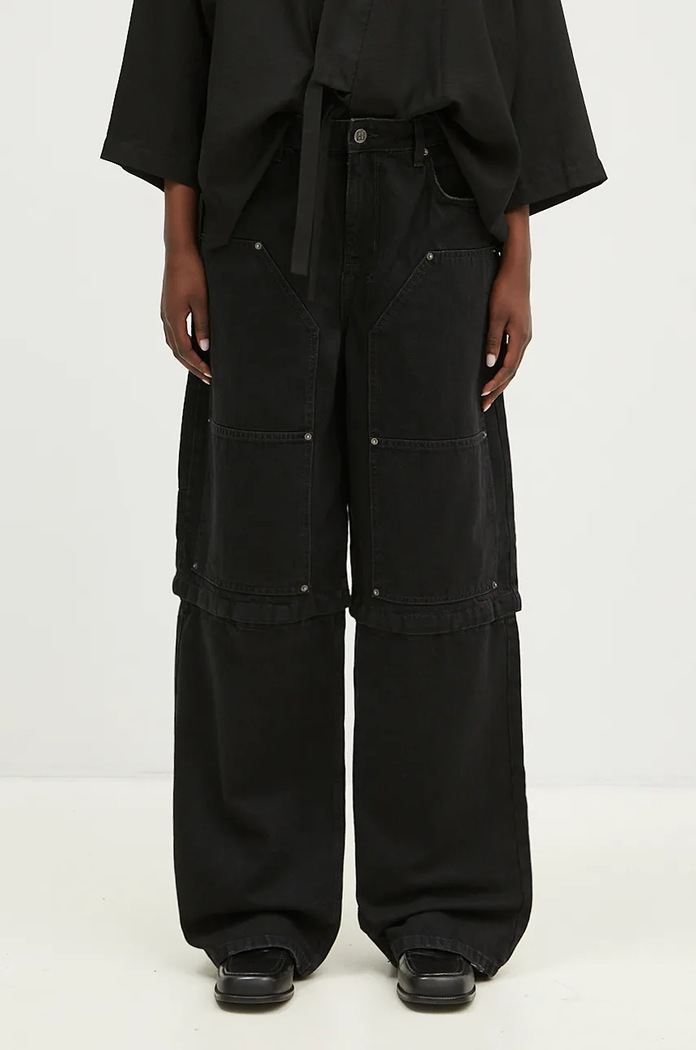 KSUBI jeansy Low Rider Carpenter czarny WFA24DJ010