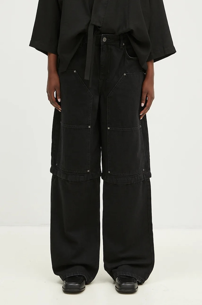 KSUBI jeansy Low Rider Carpenter czarny WFA24DJ010