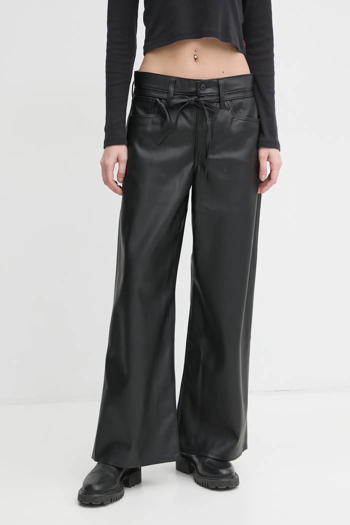 Hlače Levi's ravni crna A9310