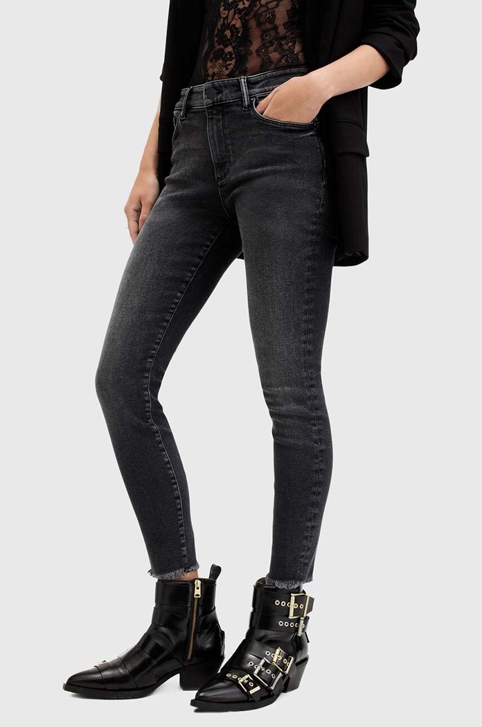 Bavlněné džíny AllSaints MILLER PUSHUP JEAN W052EB černá AW24