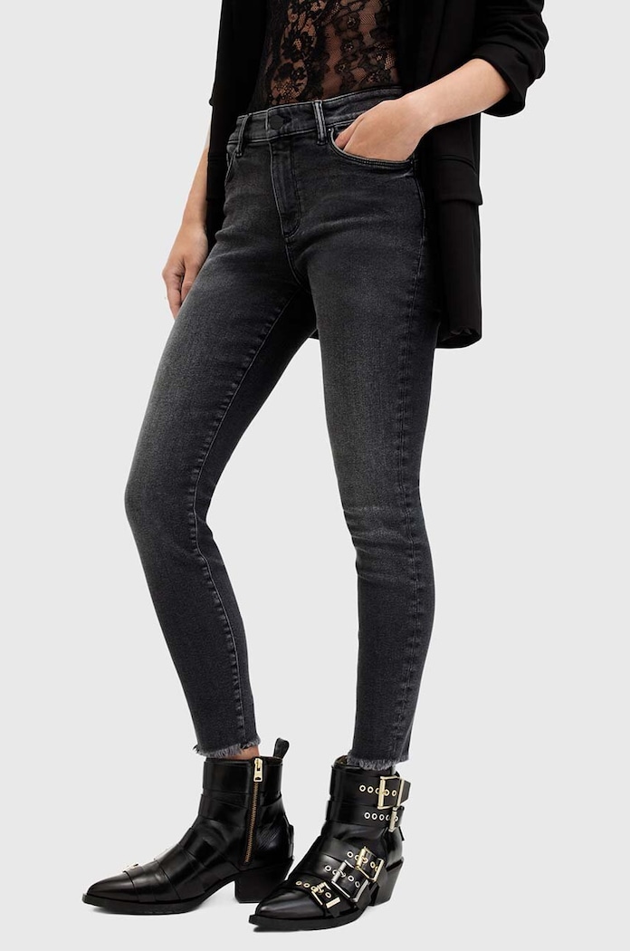 Bavlněné džíny AllSaints MILLER PUSHUP JEAN W052EB černá AW24
