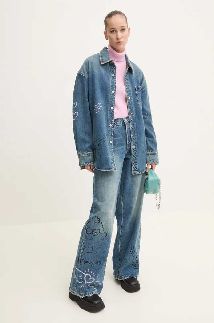 Miss Sixty jeansy x Keith Haring 6L3JJ2300000 6L3JJ2300000 niebieski AW24