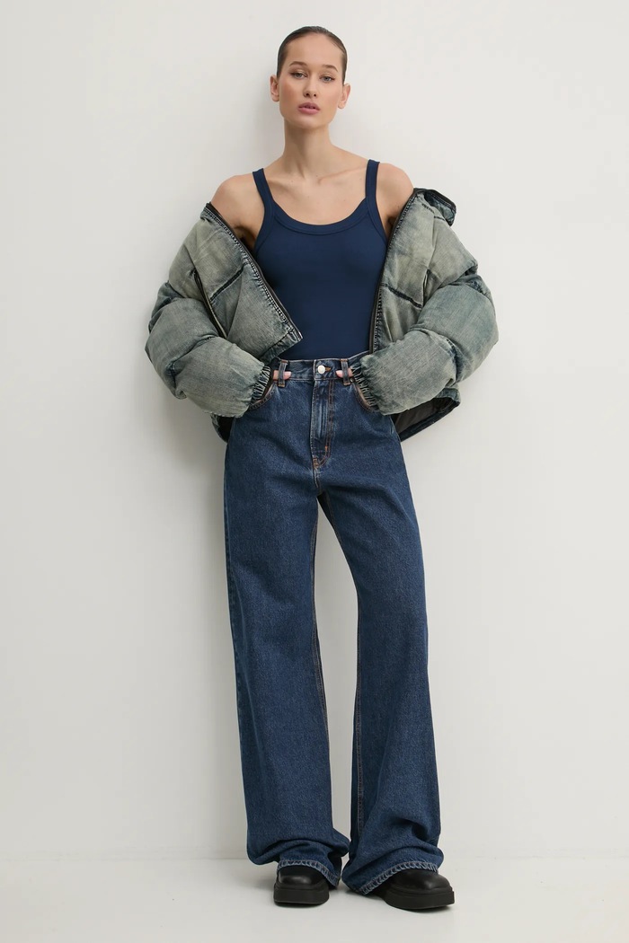 K+LUSHA jeansy KLW03003DF132KLW50 granatowy AW24