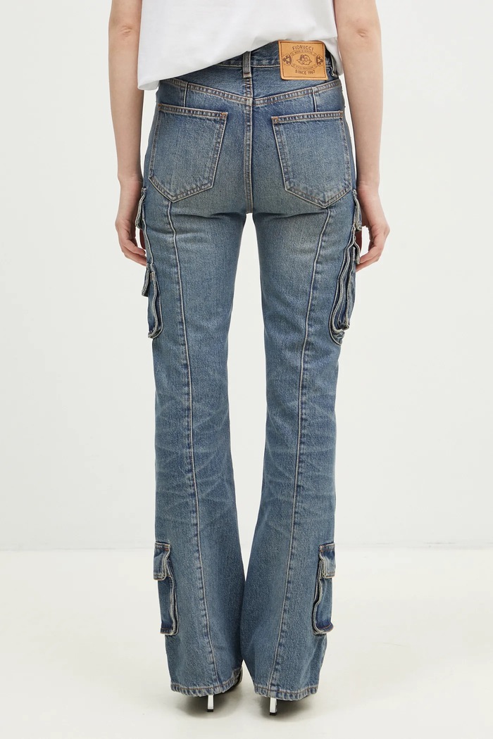 Clothing Fiorucci jeans Multipocket Flared Jeans U01FMDJE083DN01DN02 navy