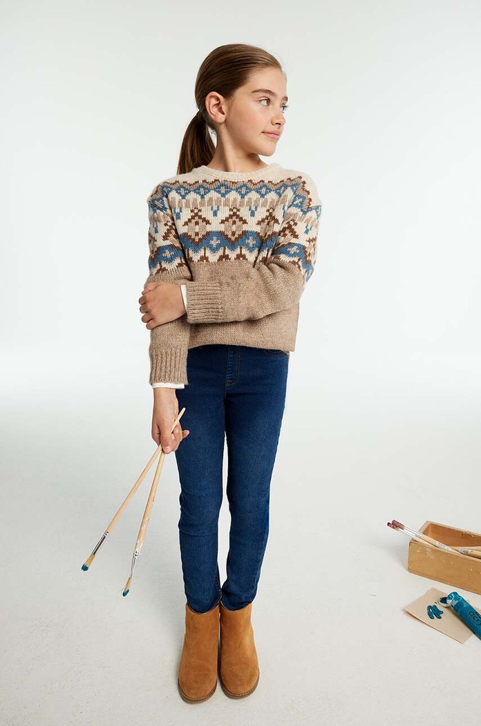 Mayoral jeansy dziecięce jeans basic z regulacją niebieski 578.8C.Junior.9BYH