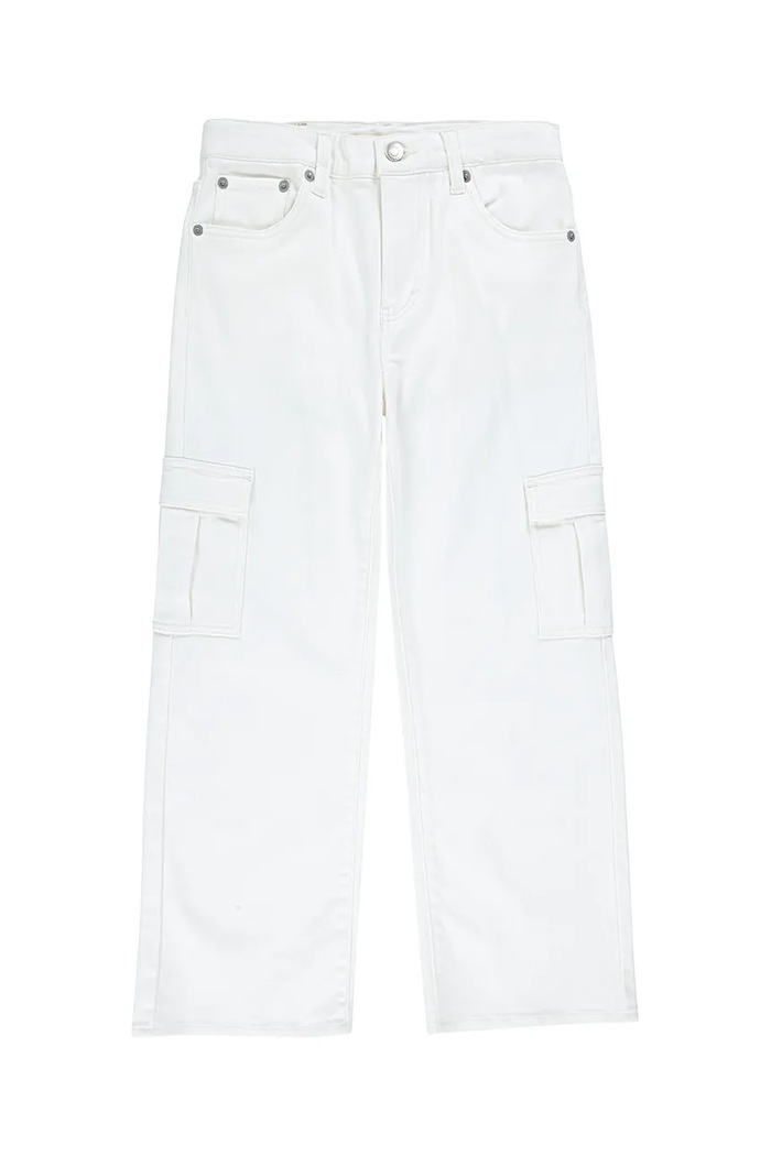 Dječje traperice Levi's 94 BAGGY CARGO 3EK991 bijela SS25