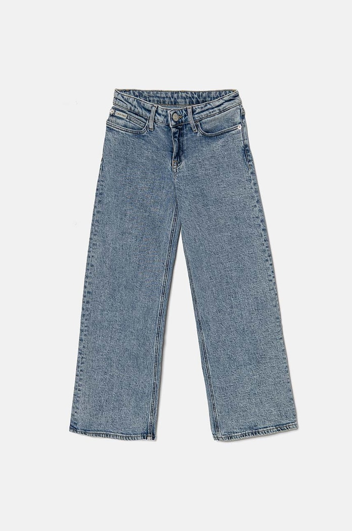 Детски дънки Calvin Klein Jeans MR WIDE LEG RELAXED SP BL с регилация син IG0IG02602.9BYH.
