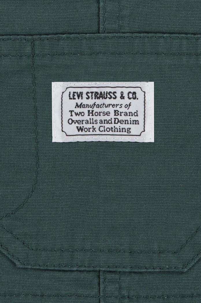 Detské nohavice na traky Levi's CARPENTER OVERALL zelená 6EL399