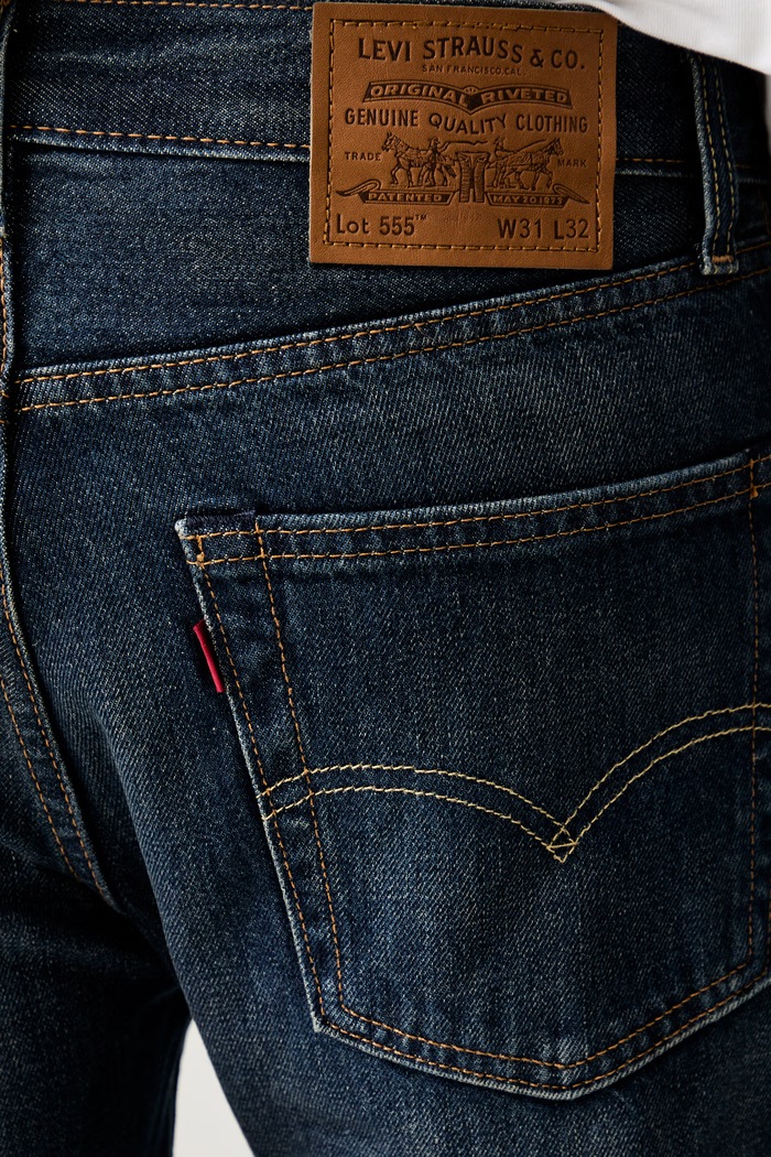 Levi's jeansy relaxed fit męskie 555™ RELAXED STRAIGHT granatowy 000LO