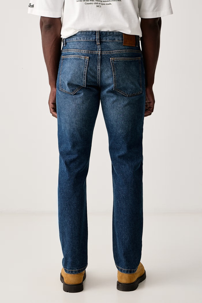 Odzież United Colors of Benetton Jeansy straight męskie 4IPC57B88 niebieski
