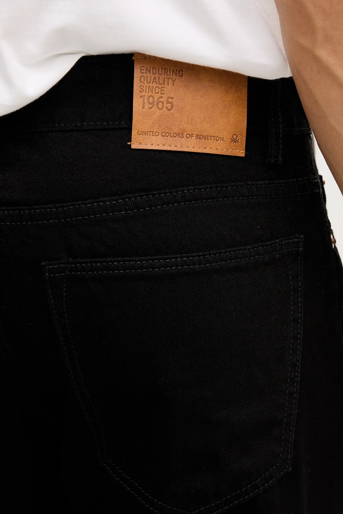 United Colors of Benetton ίσιο ανδρικό μαύρο 4IPC57B88