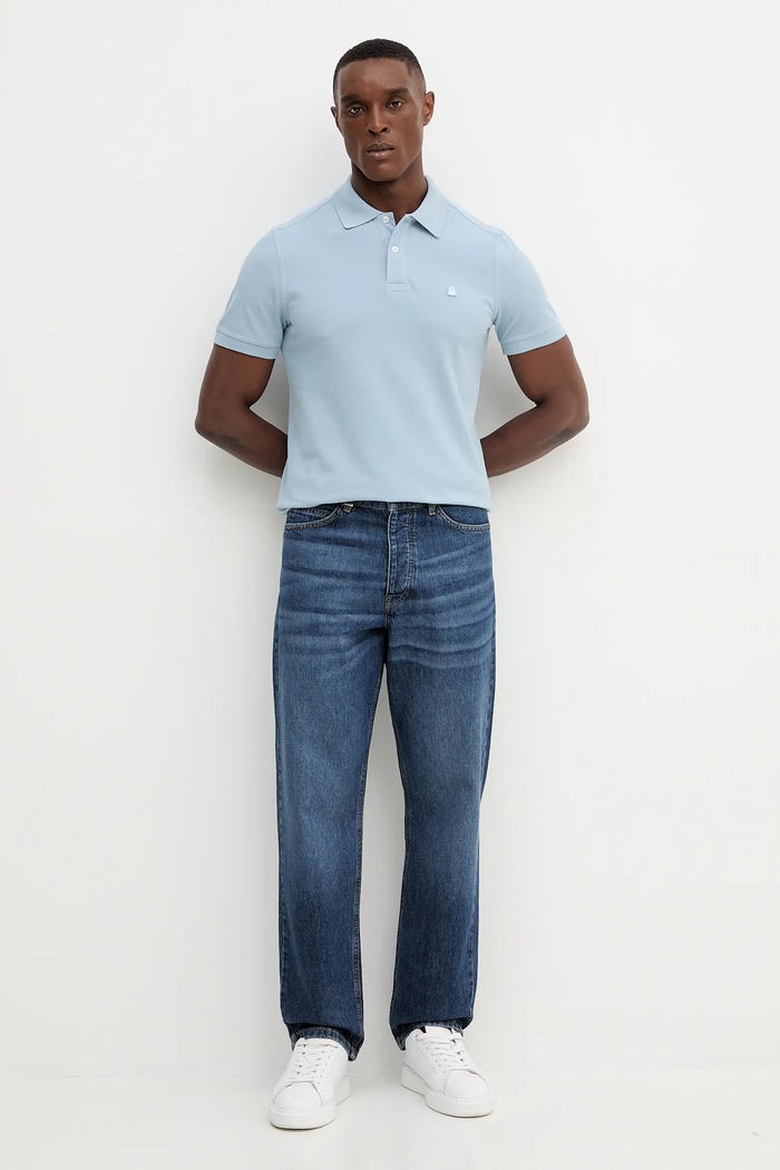 United Colors of Benetton rifle rovné pánske 4VKEUE01D modrá SS26
