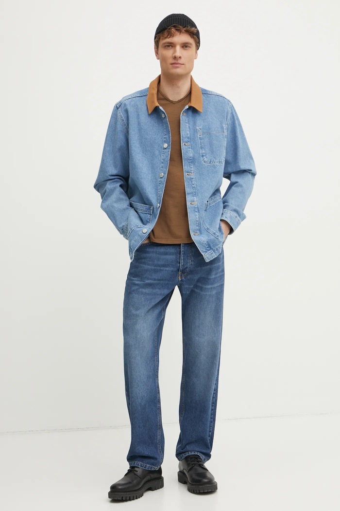 United Colors of Benetton дънки стрейт мъжки 4VKEUE01D тъмносин SS26