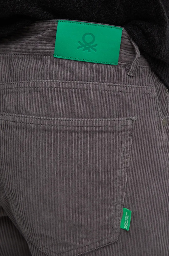 Manšestrové kalhoty United Colors of Benetton šedá 4FYHU7B88