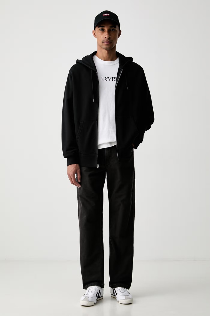 Levi's blugi straight pentru bărbați 568 LOOSE STRT CARPENTER x WORKWEAR 55849 negru SS25