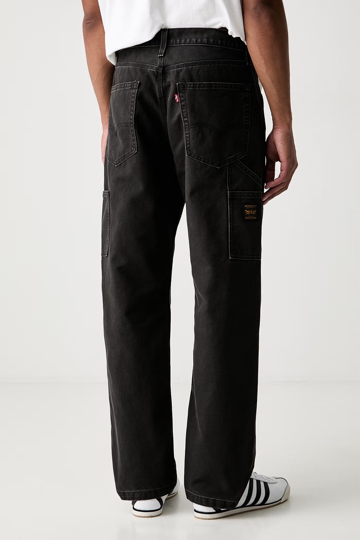 Îmbrăcăminte Levi's blugi straight pentru bărbați 568 LOOSE STRT CARPENTER x WORKWEAR 55849 negru