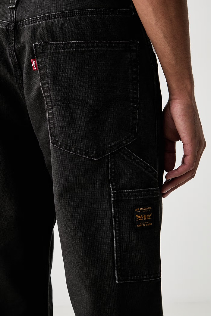 Levi's blugi straight pentru bărbați 568 LOOSE STRT CARPENTER x WORKWEAR negru 55849