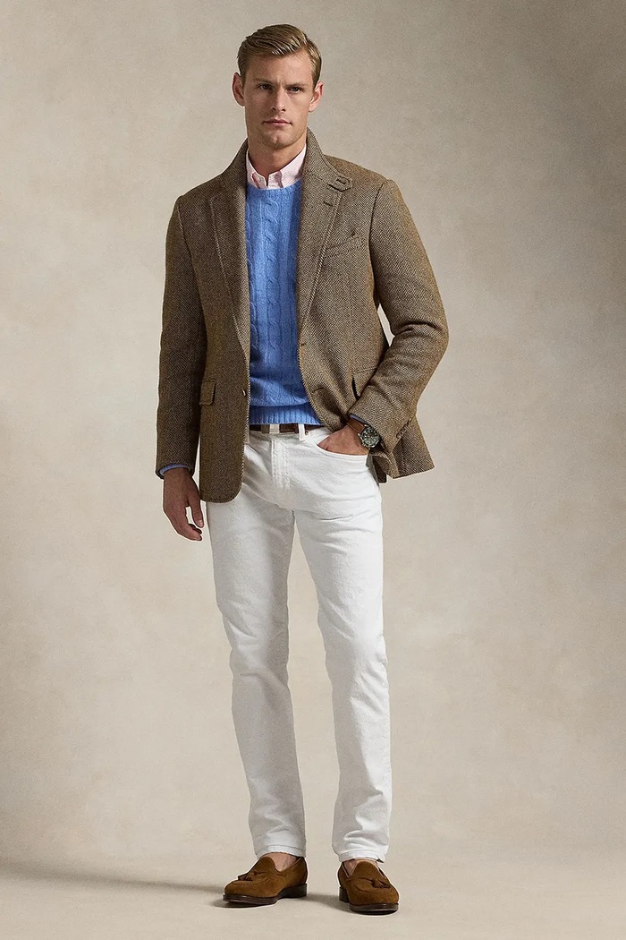 Polo Ralph Lauren blugi slim fit pentru bărbați alb 710956083