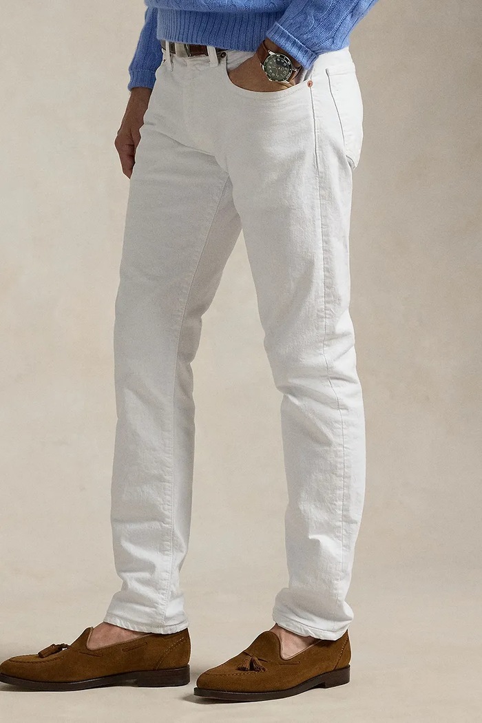 Polo Ralph Lauren blugi slim fit pentru bărbați alb 710956083