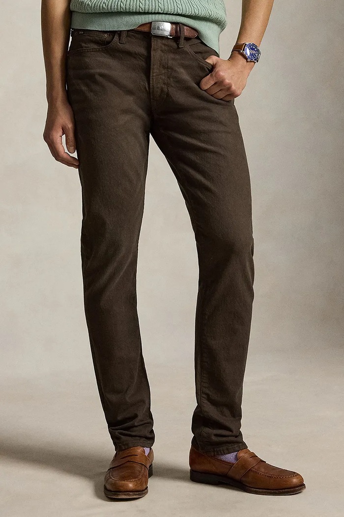 Polo Ralph Lauren slim fit da uomo marrone 710956083