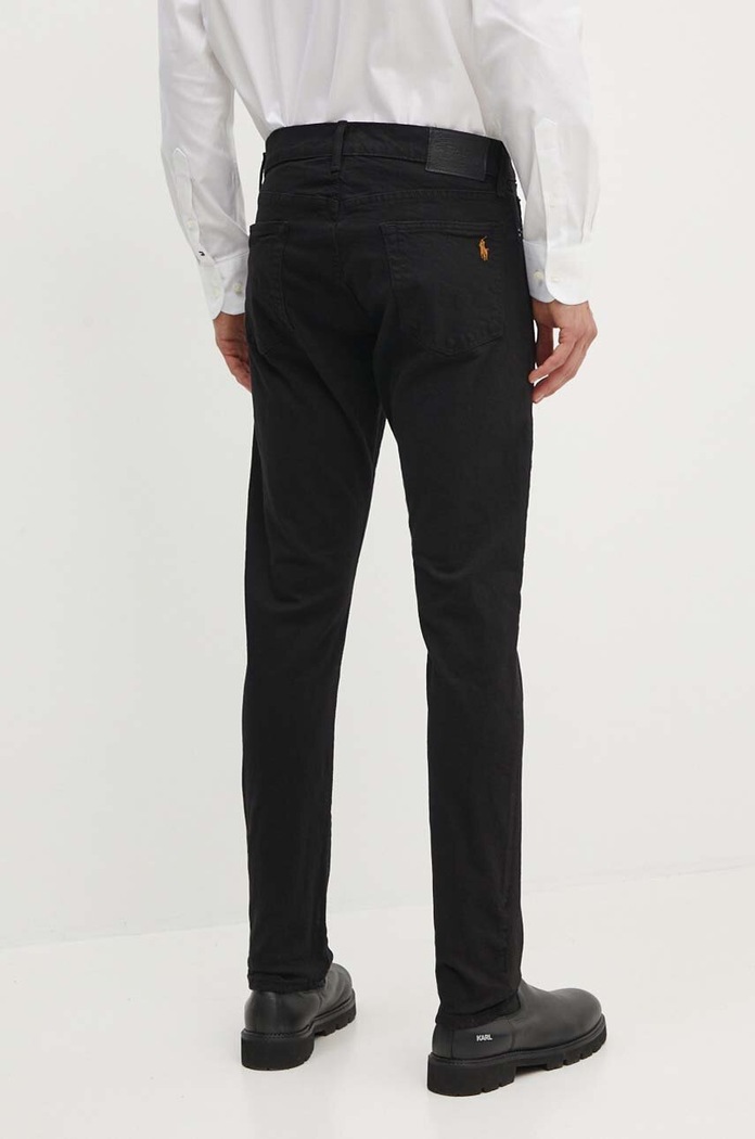 Ρούχα Polo Ralph Lauren τζιν slim fit ανδρικά 710956083 μαύρο