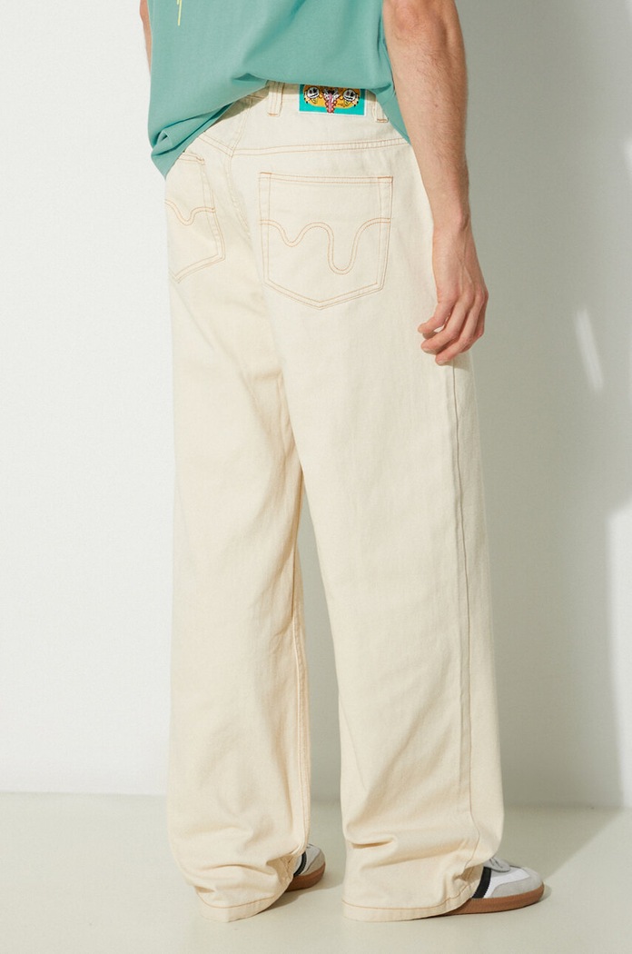 Clothing ICECREAM jeans Running Dog Double Scoop Denim Pant ICD002 beige