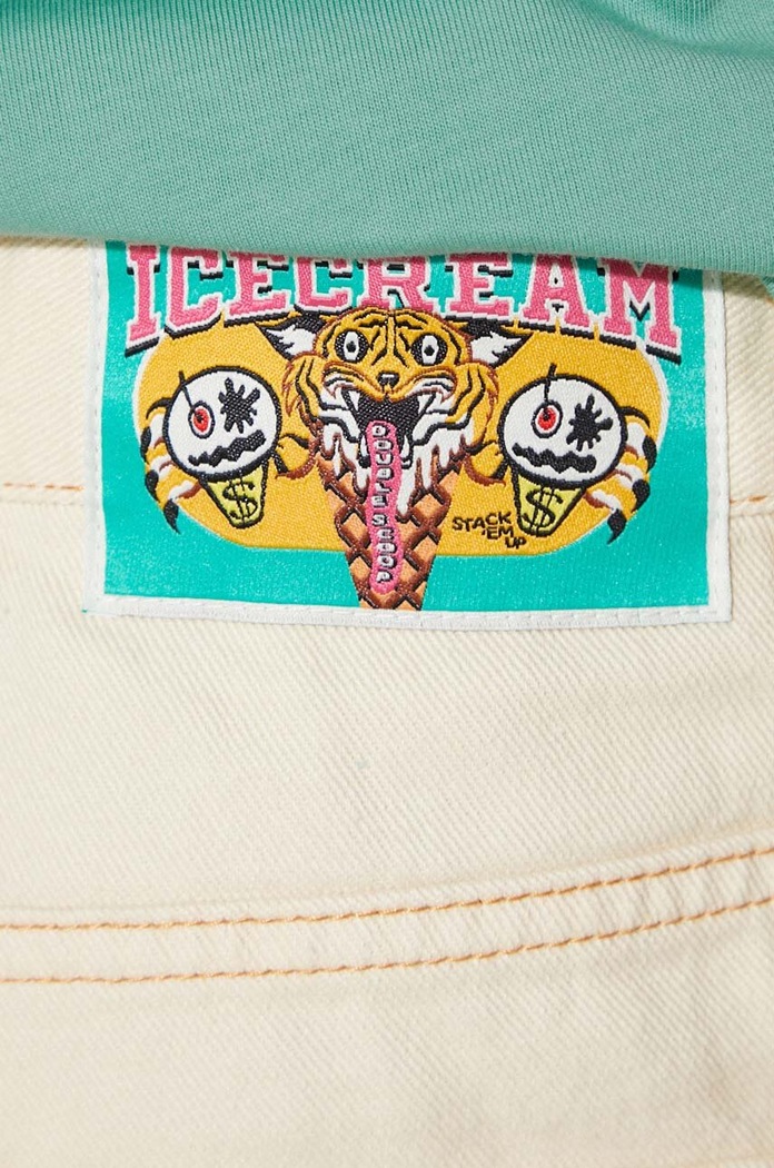 ICECREAM jeans Running Dog Double Scoop Denim Pant ICD002 beige