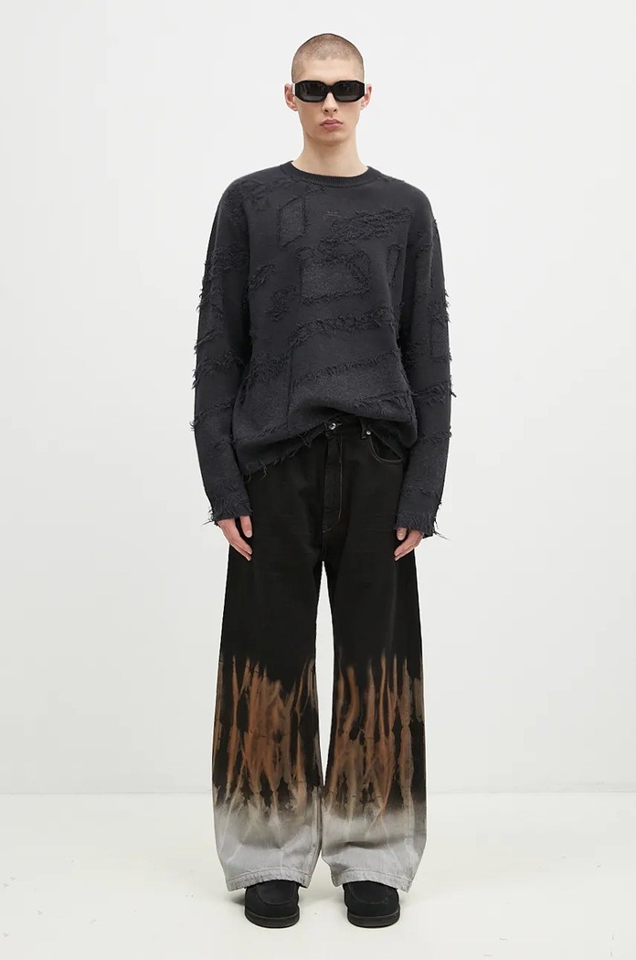Τζιν παντελόνι Rick Owens Geth Jeans DU02D2351.BSUN μαύρο
