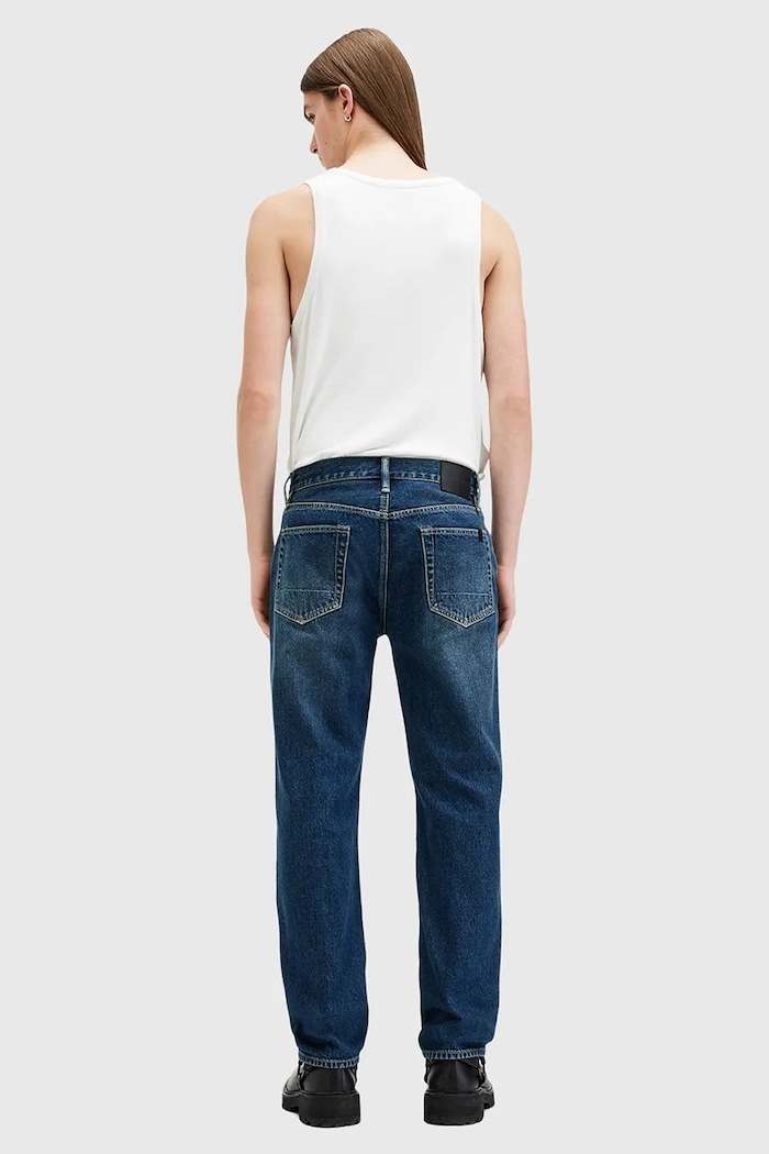 AllSaints blugi din bumbac REID M025EB albastru