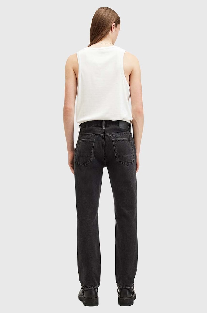 Βαμβακερό τζιν AllSaints REID M025EB μαύρο