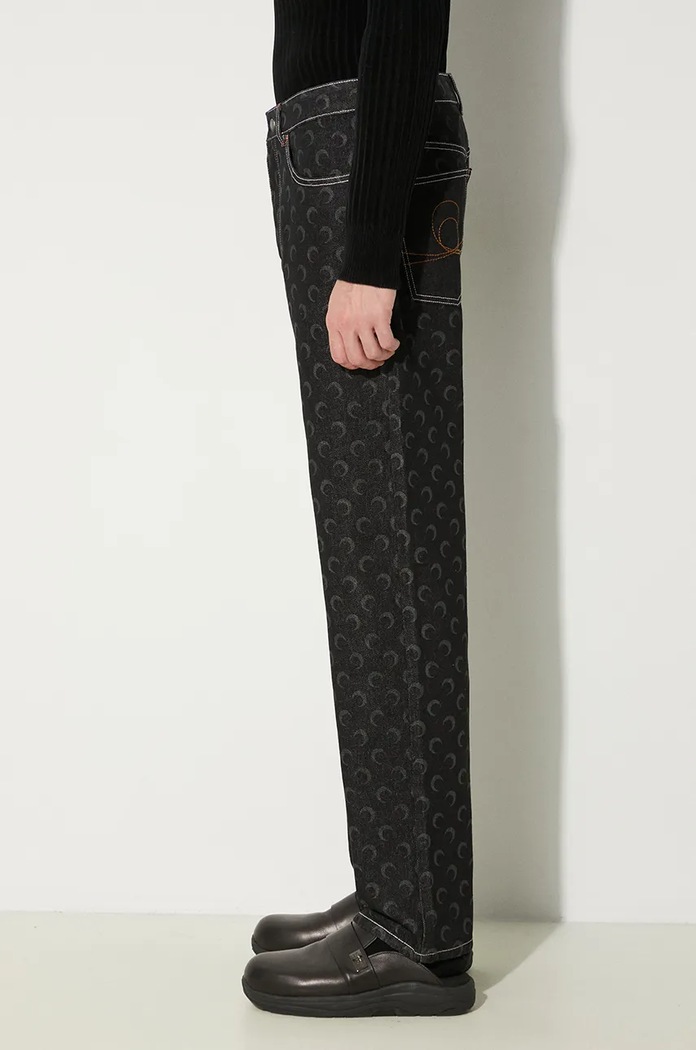 Clothing Marine Serre jeans Moon Laser Denim Straight Jeans MPA066A.RDEN0001 black