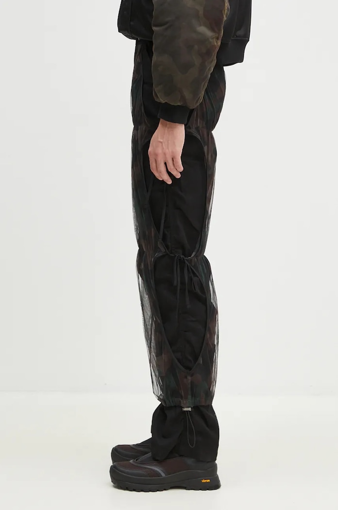 Andersson Bell pantaloni Camouflage Mesh Layered Tying Pants apa767w nero AW24