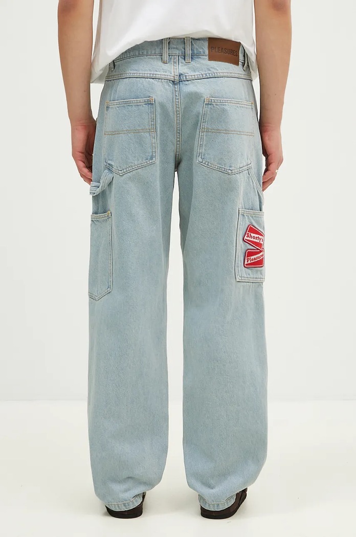 Дрехи Дънки PLEASURES Box Logo Carpenter Jeans P24F001 син