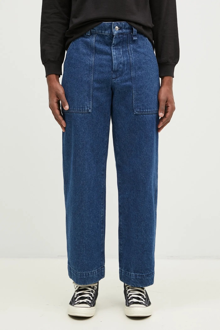 Джинсы Maison Kitsuné Workwear Pants тёмно-синий NM01108WW5023
