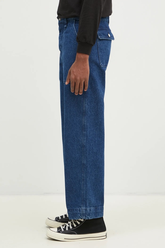 Джинсы Maison Kitsuné Workwear Pants NM01108WW5023 тёмно-синий AW24